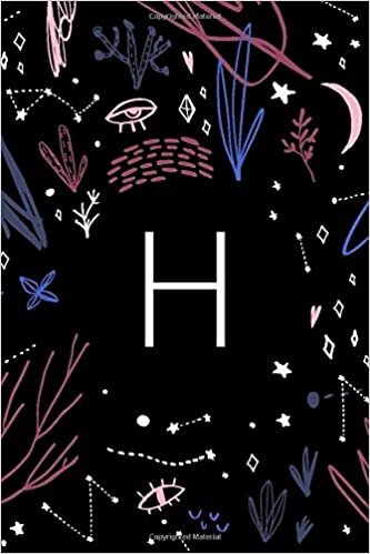 okumak H: Monogram Initial H Celestial Journal Notebook - 110 Lined Pages (55 Sheets) for Taking Notes and Jotting Down Ideas - 6&quot;x9&quot;