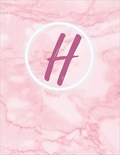okumak H: Monogram single initial H Notebook: Pink, for girls and women, school, work, notes 8.5X11 with 120 lined pages, college rule