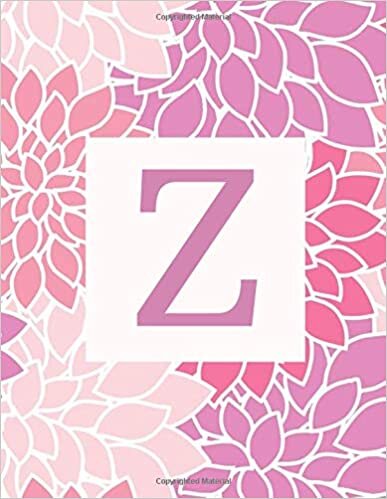 okumak Z: Monogram Initial Z Notebook for Women and Girls- Pink and Purple Flowers-120 Pages 8.5 x 11