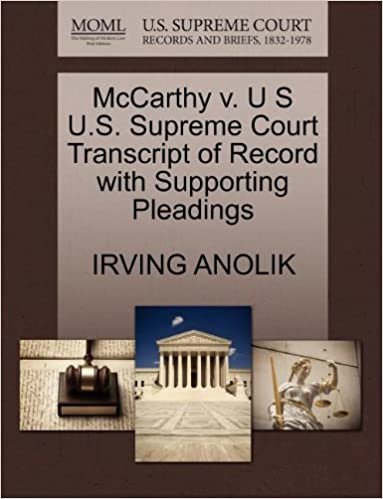 okumak McCarthy v. U S U.S. Supreme Court Transcript of Record with Supporting Pleadings