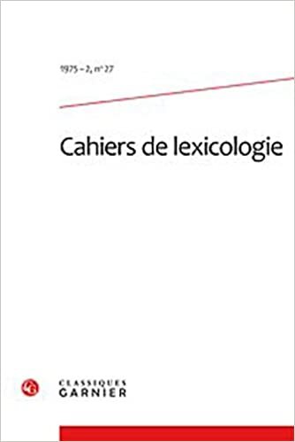 okumak cahiers de lexicologie 1975 - 2, n° 27 - varia