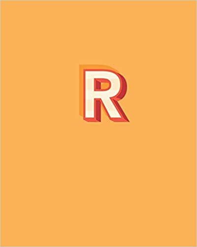 okumak R: 110 Dot-Grid Pages | Bright Orange and Red Monogram Journal and Notebook with a Simple Vintage Design | Personalized Initial Letter Journal | Distressed Retro Monogramed Composition Notebook