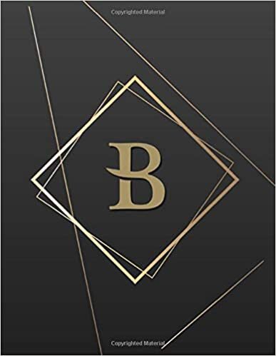 okumak Letter B monogrammed Notebook: Black and Gold Luxury initial Monogram Letter B College Ruled Notebook. Pretty Personalized Medium Lined Journal &amp; Diary - 8.5x11 - 120pages
