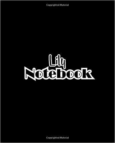 okumak Lily Notebook: 100 Sheet 8x10 inches for Notes, Plan, Memo, for Girls, Woman, Children and Initial name on Matte Black Cover