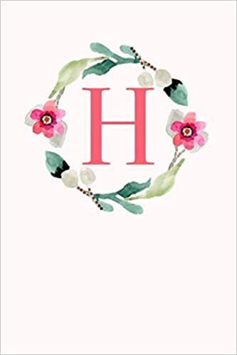 okumak H: 110 College-Lined Pages | Monogram Journal and Notebook with a Classic Light Pink Background of Vintage Floral Roses in a Watercolor Design | ... Journal | Monogramed Composition Notebook