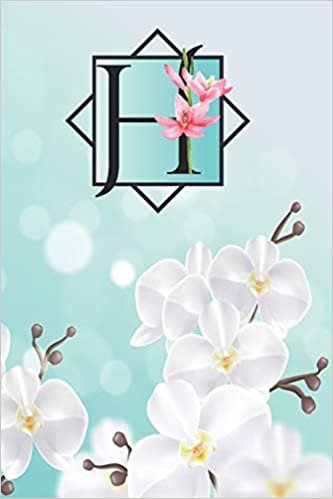 okumak H: Cheery blossom initial Floral Monogram H Notebook Journal for Man, Women and Girls, size 6 x 9&quot; 110 pages