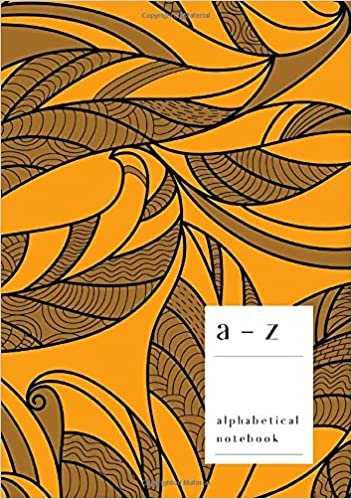 okumak A-Z Alphabetical Notebook: A5 Medium Ruled-Journal with Alphabet Index | Ornamental Abstract Floral Cover Design | Orange