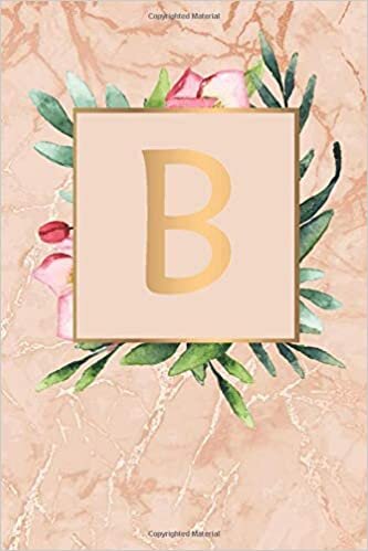 okumak B Cute Initial Monogram Letter B Notebook journal with Marble and Gold glitter for Women and Girls.: Lined NoteBook, Writing Pad, Journal or Diary for Kids, Girls &amp; Women - 110 Pages - Size 6x9.