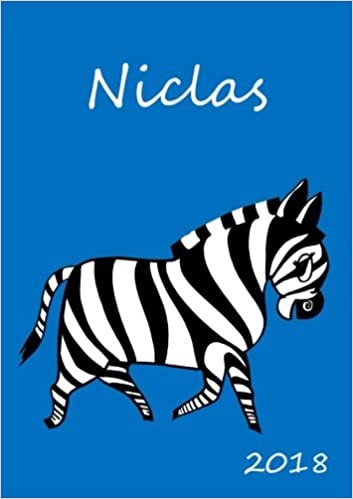 okumak 2018: personalisierter Zebra-Kalender 2018 - Niclas - DIN A5 - eine Woche pro Doppelseite