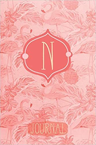 okumak N Journal: Pink Flamingo Letter N Monogram Journal | Decorated Interior