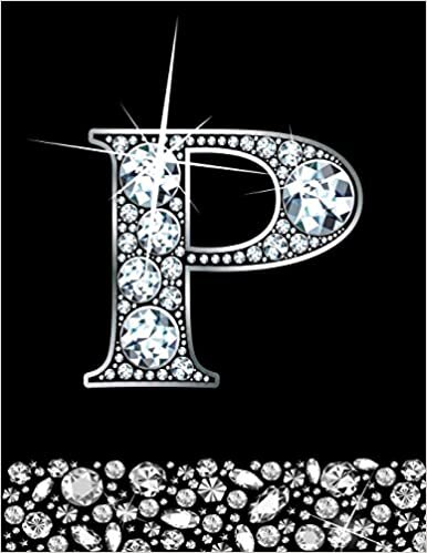 okumak P: Letter P Monogram Notebook/Journal For Writing 100 Lined Pages, Initial P Monogram Gift Faux Diamonds Design
