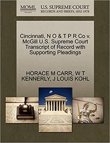 okumak Cincinnati, N O &amp; T P R Co v. McGill U.S. Supreme Court Transcript of Record with Supporting Pleadings