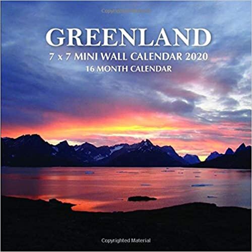 okumak Greenland 7 x 7 Mini Wall Calendar 2020: 16 Month Calendar