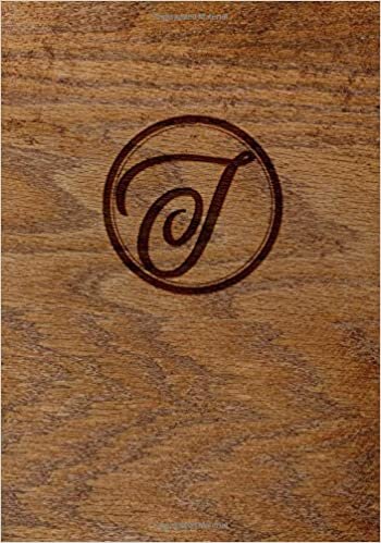 okumak Wood Burned Monogram Creative Journal - J: (7 x 10 Lined) Blank Notebook College Ruled