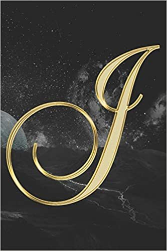 okumak J Journal: A Monogram J Initial Capital Letter Notebook For Writing And Notes: Great Personalized Gift For All First, Middle, Or Last Names (Yellow Gold Moon Galaxy Print)