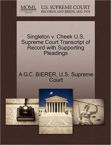 okumak Singleton v. Cheek U.S. Supreme Court Transcript of Record with Supporting Pleadings