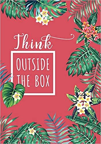 okumak Think Outside The Box: B5 Large Print Password Notebook with A-Z Tabs | Medium Book Size | Tropical Leaf Design Red