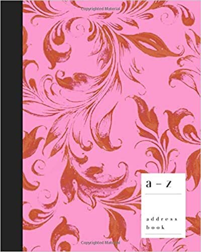 okumak A-Z Address Book: 8x10 Large Notebook for Contact and Birthday | Journal with Alphabet Index | Art Decorative Floral Cover Design | Pink