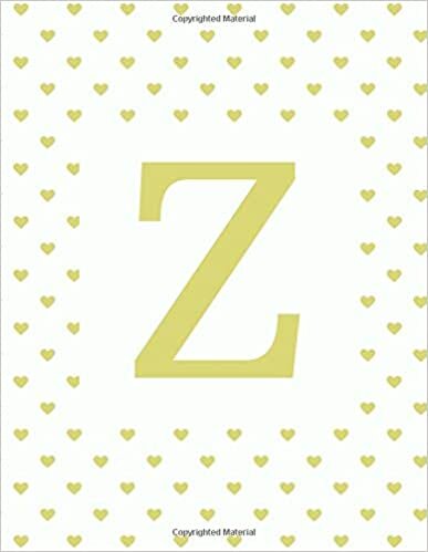 okumak Z: Monogram Initial Z Notebook for Women and Girls- Hearts-120 Pages 8.5 x 11