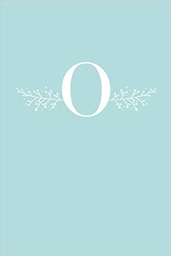 okumak O: 110 Sketch Pages (6 x 9) | Light Blue Monogram Sketchbook Notebook with a Simple Floral Emblem | Personalized Initial Letter | Monogramed Sketchbook