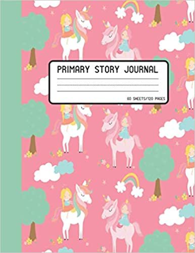 okumak Unicorn Flowers - Primary Story Journal: Dotted Midline and Picture Space | Grades K-2 School Exercise Book | 120 Story Pages - Learn To Write and ... Flowers Primary Composition Notebook)