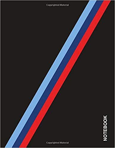 okumak Notebook: M-Colored Stripes - Large 8.5 x 11 - College Ruled 110 Pages | Black Diagonal