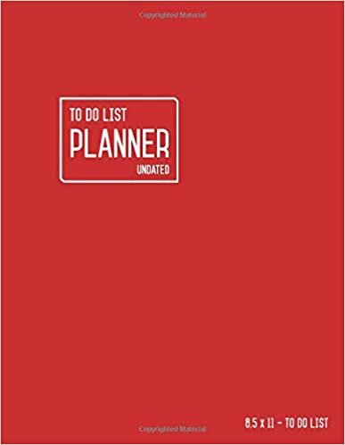 okumak To Do List Planner Undated 8.5 x 11: Large Daily Checklist Notebook with Top Priorities and Time Slots | Red Design