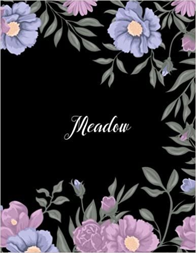 okumak Meadow: 110 Ruled Pages 55 Sheets 8.5x11 Inches Climber Flower on Background Design for Note / Journal / Composition with Lettering Name,Meadow