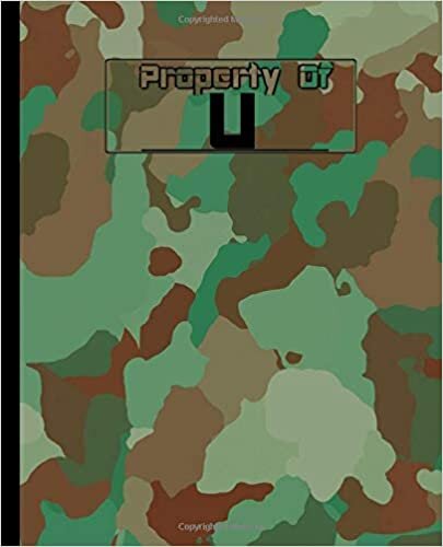 okumak Composition Notebook Wide Rule: Monogram Initial U Journal Lined blank notepad Camouflage cover 7.5 x 9.25 100+ pages