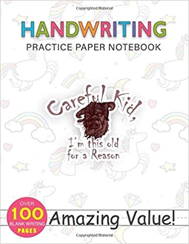 okumak Notebook Handwriting Practice Paper for Kids Careful Kid I m this old for a Reason Viking Warning: Daily Journal, 114 Pages, Weekly, Journal, Hourly, PocketPlanner, 8.5x11 inch, Gym