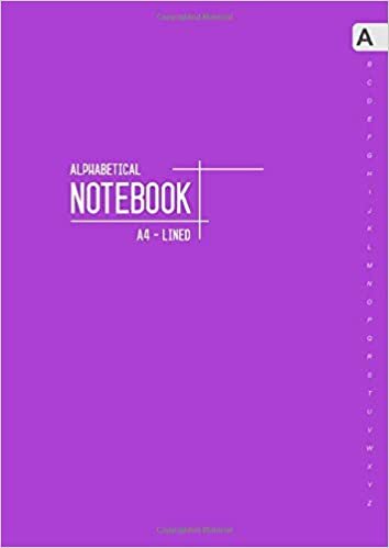 okumak Alphabetical Notebook A4: Large Lined-Journal Organizer with A-Z Tabs Printed | Smart Purple Design
