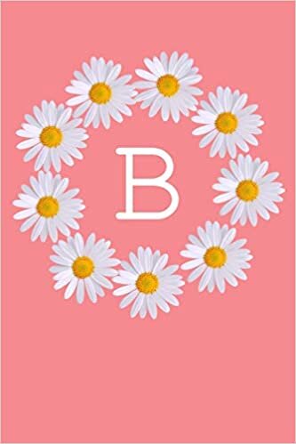 okumak B: Monogram Initial Notebook Journal with Beautiful Wild Flower Pink Cover