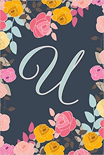 okumak U: Letter U Journal, Ditzy Flowers, Personalized Notebook Monogram Initial, 6 x 9
