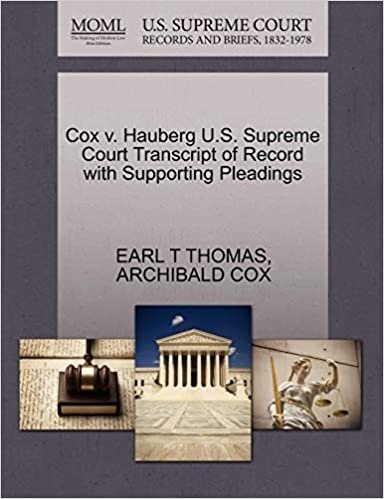 okumak Cox v. Hauberg U.S. Supreme Court Transcript of Record with Supporting Pleadings
