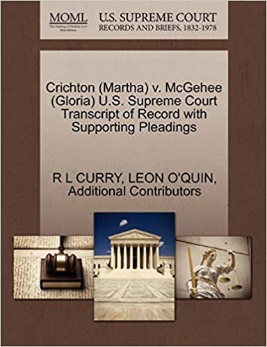 okumak Crichton (Martha) V. McGehee (Gloria) U.S. Supreme Court Transcript of Record with Supporting Pleadings