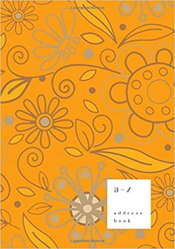 okumak A-Z Address Book: B5 Medium Notebook for Contact and Birthday | Journal with Alphabet Index | Hand-Drawn Flower Cover Design | Orange