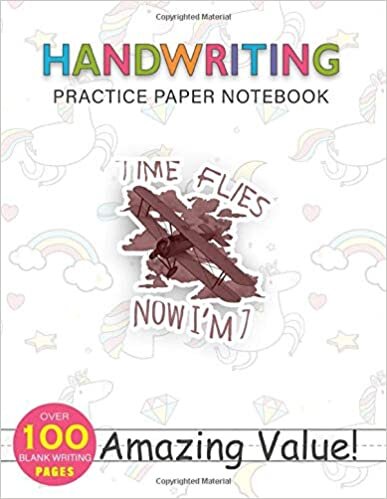 okumak Notebook Handwriting Practice Paper for Kids Kids Time Flies Now I m 7 Airplane Kid: Gym, Hourly, PocketPlanner, Daily Journal, 8.5x11 inch, Journal, 114 Pages, Weekly