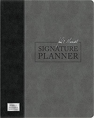 okumak John C. Maxwell Signature Planner (Gray/Black LeatherLuxe®)