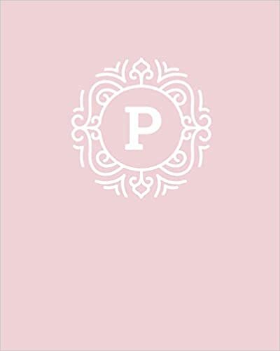 okumak P: 110 Dot-Grid Pages | Monogram Journal and Notebook with a Pink Background and Simple Vintage Elegant Design | Personalized Initial Letter Journal | Monogramed Composition Notebook
