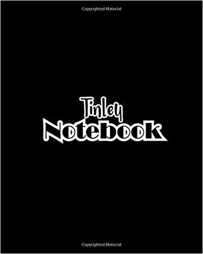 okumak Tinley Notebook: 100 Sheet 8x10 inches for Notes, Plan, Memo, for Girls, Woman, Children and Initial name on Matte Black Cover