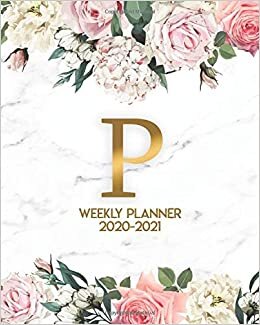 okumak 2020-2021 Weekly Planner: Nifty Floral Monogram Initial P Two Year Weekly Planner &amp; Organizer - Daily 2 Year Agenda &amp; Calendar With To-Do’s, Inspirational Quotes, Notes &amp; Vision Boards.