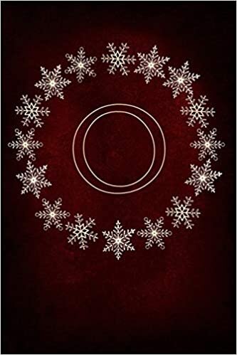 okumak O: Monogram Initial Notebook Journal with Magical Snowflake Red Cover