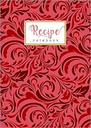 okumak Recipe Notebook: A4 Recipe Book Organizer Large | A-Z Alphabetical Tabs Printed | Floral Damask Embellish Design Red