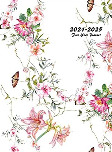 okumak 2021-2025 Five Year Planner: 60-Month Schedule Organizer 8.5 x 11 with Floral Cover (Volume 3 Hardcover)