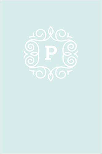 okumak P: 110 Sketchbook Pages (6 x 9) | Monogram Sketch Notebook with a Light Blue Background and Simple Vintage Elegant Design | Personalized Initial Letter Journal | Monogramed Sketchbook