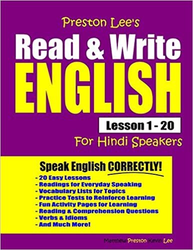 okumak Preston Lee&#39;s Read &amp; Write English Lesson 1 - 20 For Hindi Speakers