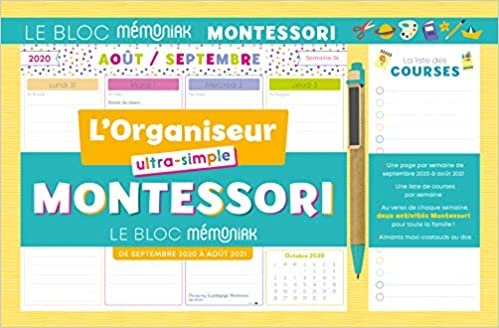 okumak Le bloc Mémoniak spécial Montessori 2020-2021 (ORGANISEURS FAMILIAUX MEMONIAK)