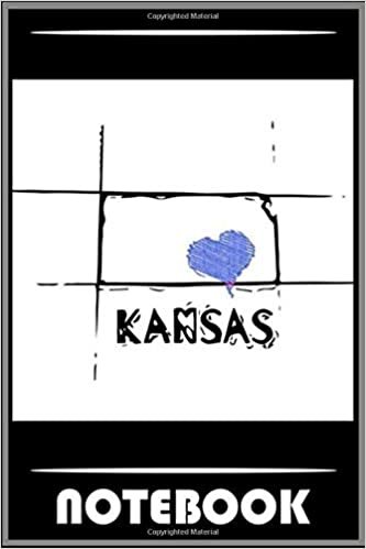 okumak Notebook: Love Kansas State Sketch USA Art Design 1 notebook 100 pages 6x9 inch by Sane Jime