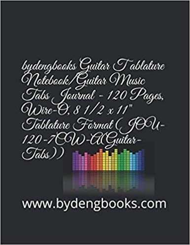 okumak bydengbooks Guitar T ablature Notebook/Guitar Music Tabs Journal - 120 Pages, Wire-O, 8 1/2 x 11&quot; Tablature Format (JOU-120-7CW-A(Guitar-Tabs))