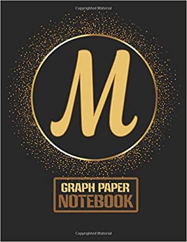 okumak Classic M Monogram Initial letter M Graph Paper Composition Notebooks gifts for Girls, Boys, Women &amp; Men who like the color gold, Writing, math, ... Graphing Paper Note Book - Size 8.5 x 11 inch